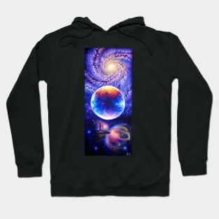 Galaxy, planet and nebula Hoodie